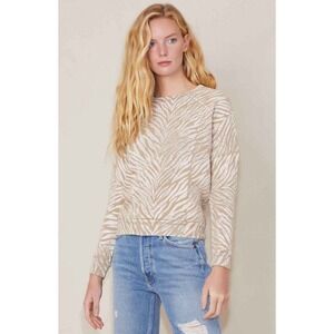 MOTHER DENIM The Hugger Sweatshirt White Stripes Women's Size Medium